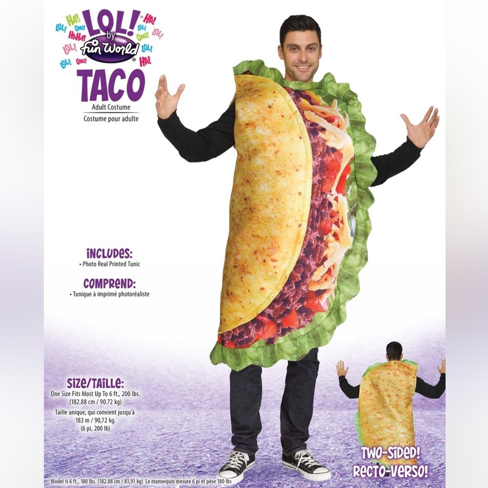 Fun World Taco Mexican Halloween Dress Up Costume Y